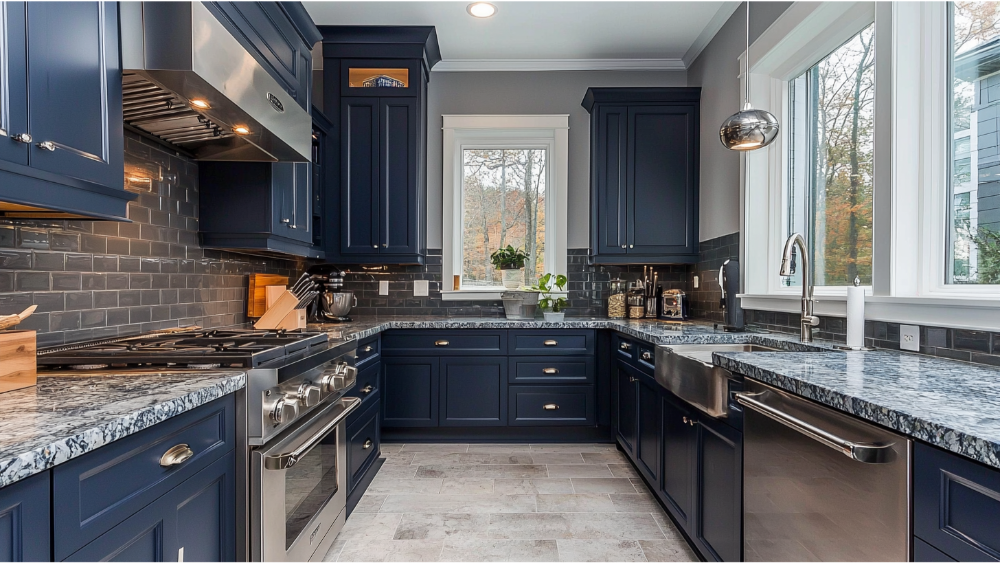 A Kitchen Remodel Blue Cabinets
