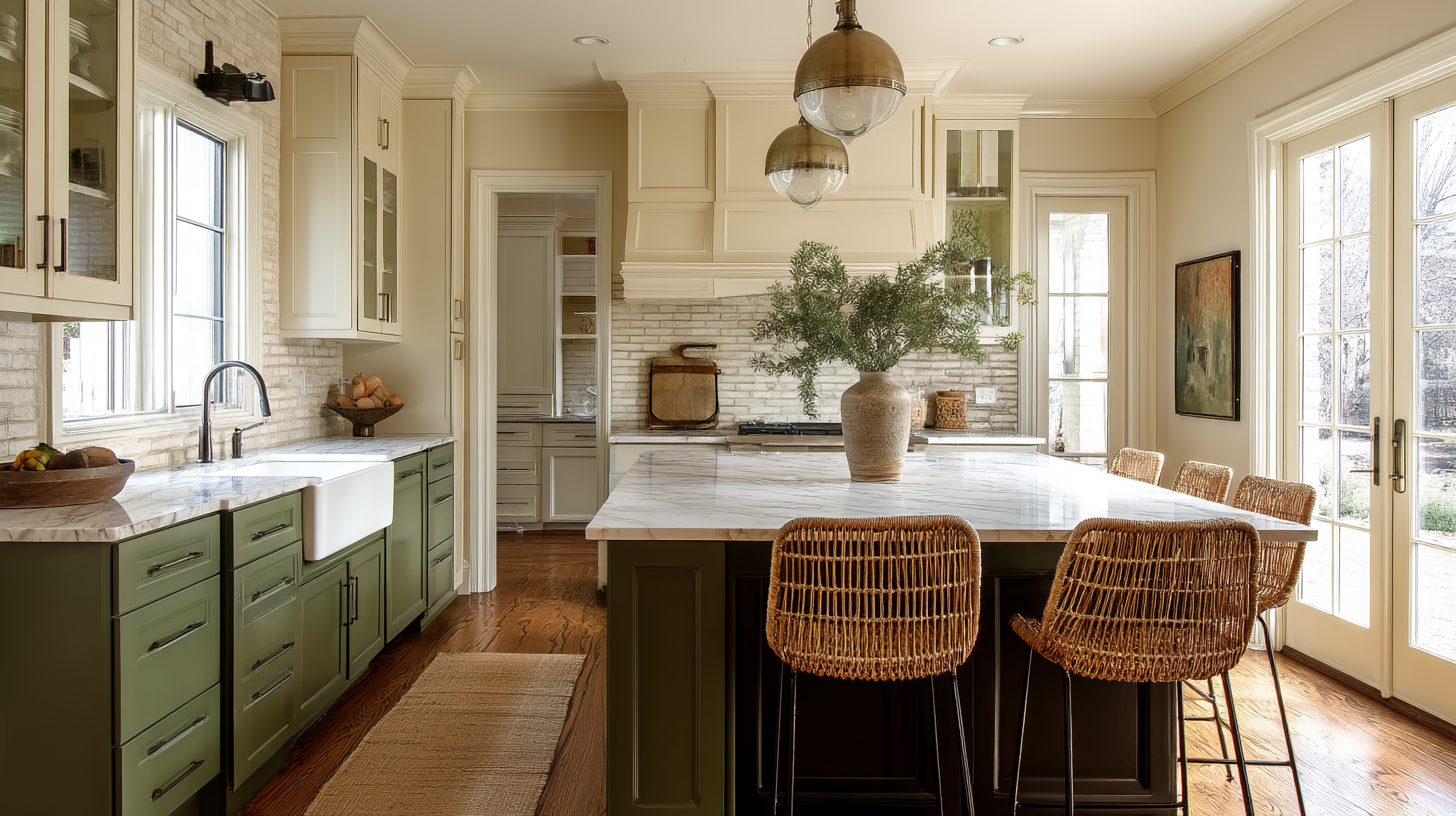 Green Kitchen Cabinet Ideas That Will Instantly Elevate Your Space In 2025 Contentcreationteamkova Olive Green Lower Cabinets Paired With 23327Fcc 3353 443B B94D 027280A724E0