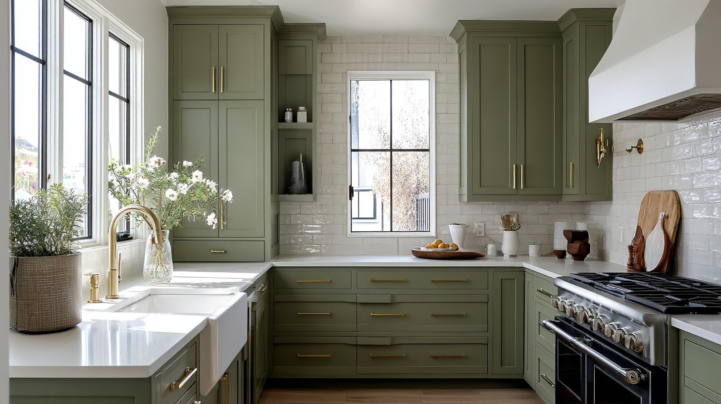Green Kitchen Cabinet Ideas That Will Instantly Elevate Your Space In 2025 Contentcreationteamkova Sage Green Kitchen Cabinets With Brass F83A2712 Aed6 4928 96E8 97A7A8D00200