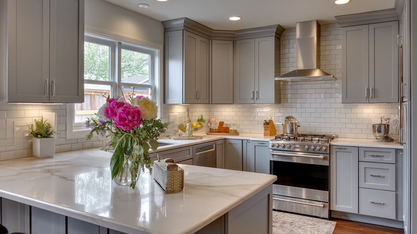 Contentcreationteamkova Gray Shaker Cabinets In A Transitional 5357Bcf9 411A 4336 9436 D488799C446B