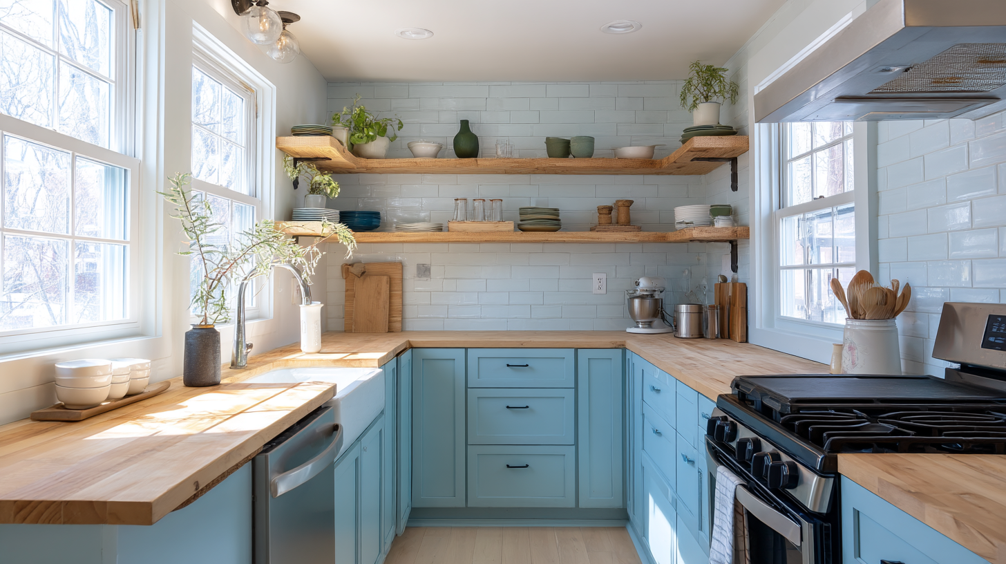 Contentcreationteamkova Light Blue Kitchen Cabinets With Butche 1C65D133 0D2A 445E 961B C41Bad234E9A